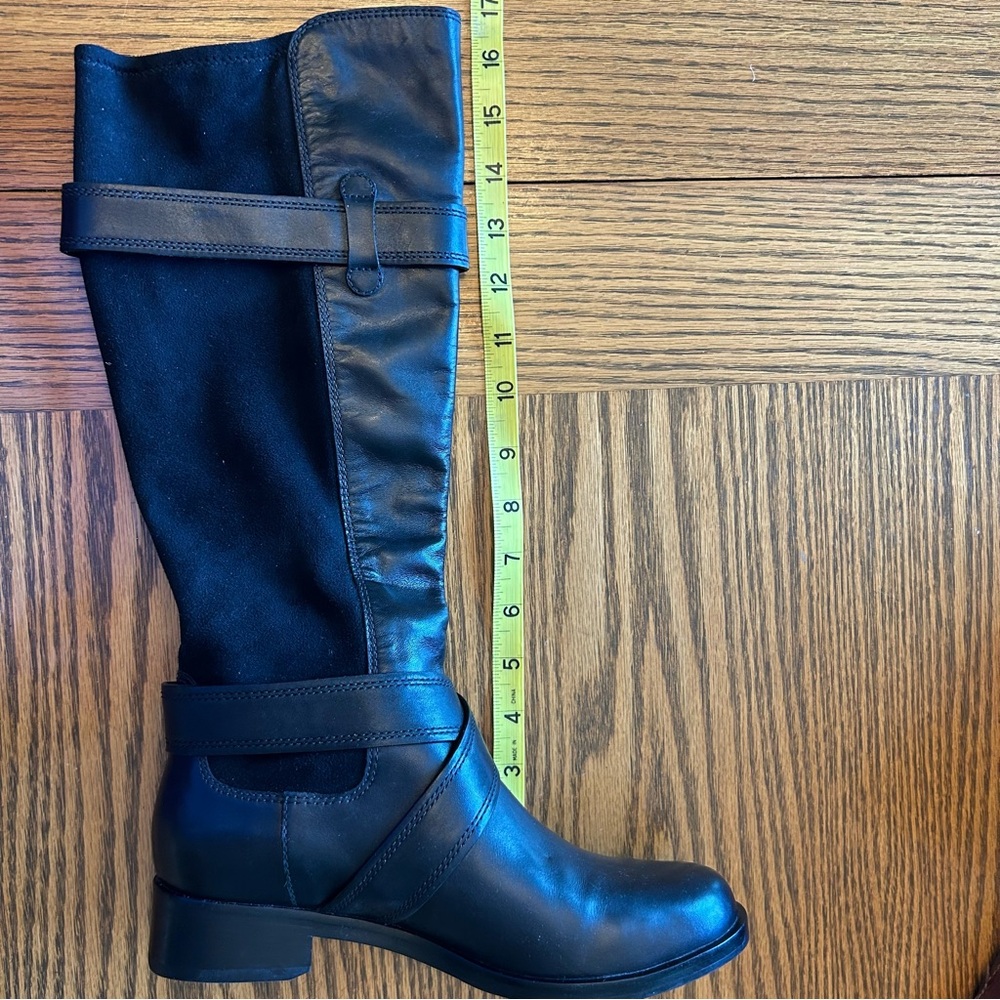 Cole Haan Whitley NikeAir Black Leather Pull-on Knee High Riding Boots Size 7 - Picture 16 of 16